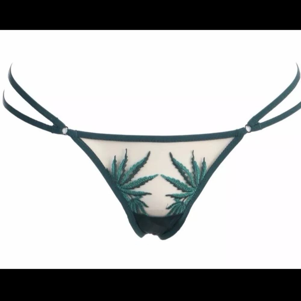 NWT Thistle and Spire Brooklyn Haze Thong Emerald Green Butterscotch - Picture 4 of 7